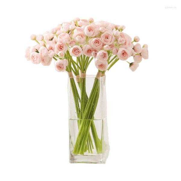 Dekorative Blumen, 3 Bündel, hochwertiger künstlicher Brautstrauß für Hochzeiten, Wohnaccessoires, Schlafzimmer, Vase, Party-Dekoration, Salon-Dekoration