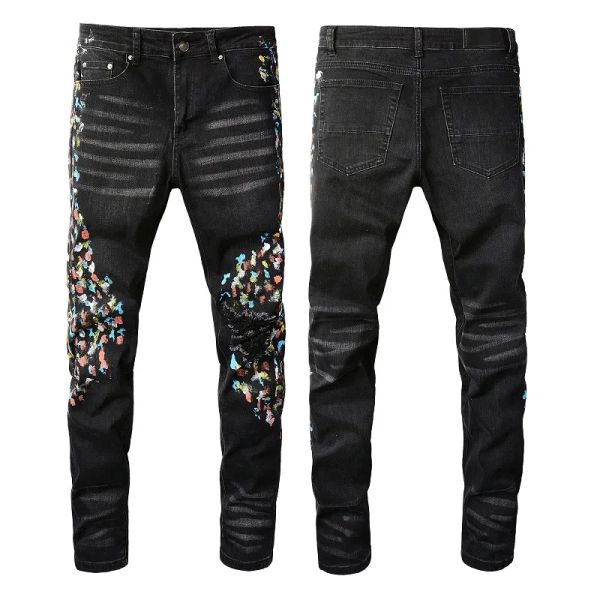 Männer Hosen Herren Cool Rips Stretch Designer Jeans Distressed Ripped Biker Slim Fit Washed Motorrad Denim Hip Hop Jean Mode CHG23080325