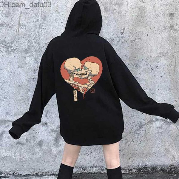 Moletons Masculinos Y2K Gothic Skeleton Zipper Hoodie Feminino Hip Hop Super Zipper Jacket 2021 Punk Graphic Print Hoodie Sweatshirt Gothic Hoodie Z230803