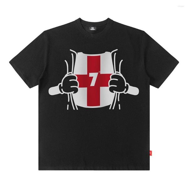 Camisetas Masculinas Streetwear Grande Impressão de Número Digital Camisetas Manga Curta Para Homens Verão Gola Redonda Algodão Camisetas Grandes Y2K Soltas Hip Hop