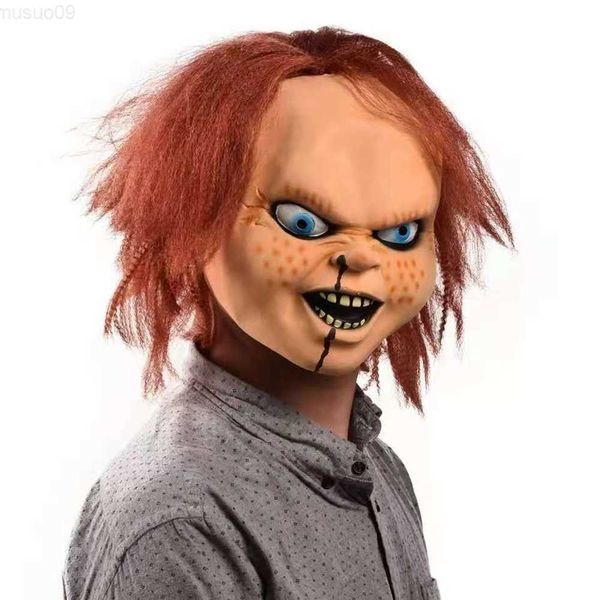Masches per feste Child's Play 2 Evil Chucky Mask Latex Halloween Mask L230803