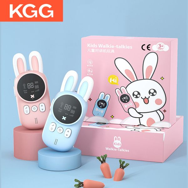 Oyuncak telsiz talkies 2pcs çocuk walkie tallie mini telefon çağrısı çocuklar karikatür karikatür televizyon toys 3km menzil UHF radyo interfone kızlar hediyeler 230802