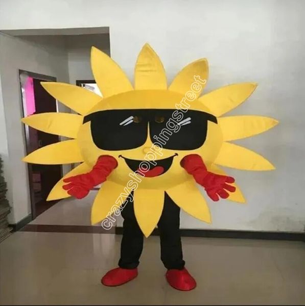 Festival Elbise Güneş Gözlüğü Güneş Maskot Kostüm Karikatür Tema Fantezi Elbise Reklam Giyim Kostüm Oyun Elbise