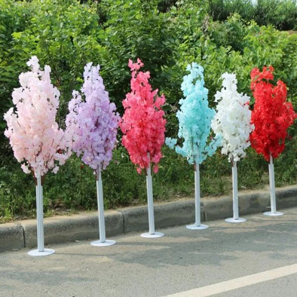 Flor artificial de 150 cm de altura, flores de cerejeira, árvore, guias de estrada, corredor de casamento, coluna, shoppings, porta aberta, decoração, stands LL