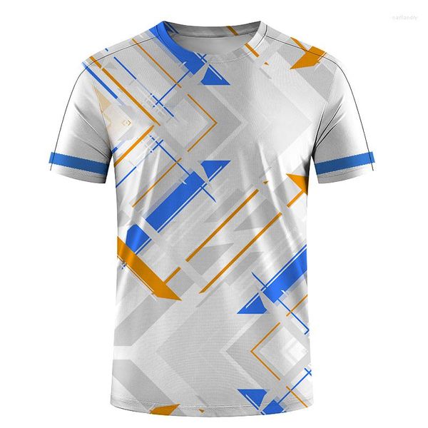 Camisetas masculinas 3d verão respirável roupas de treinamento ao ar livre tênis esportes t-shirt casual gola redonda roupas esportivas grande solto secagem rápida