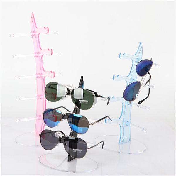 100 Stück Großhandel Kunststoff Brillenständer Halter 5 Paar Brillen Sonnenbrillen Ausstellungsstand Freies Schiff JL1760