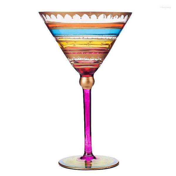 Bicchieri da vino Europa Calice da disegno colorato senza piombo Grande flute da champagne Cocktail Tazza divertente Bar Bicchieri da festa