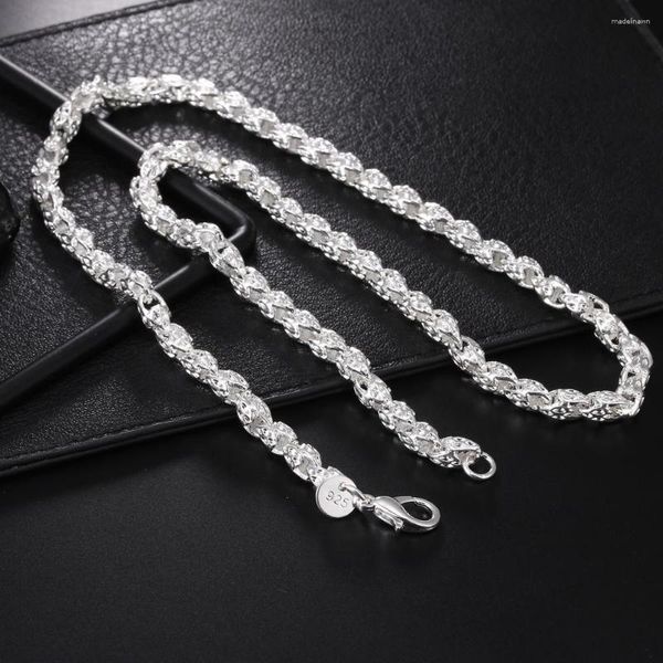 Ketten Charms 925 Sterling Silber 5mm Wasserhahn Kette 20-24 Zoll Halskette für Frau Mann Mode Hochzeit Party Schmuck edles Geschenk