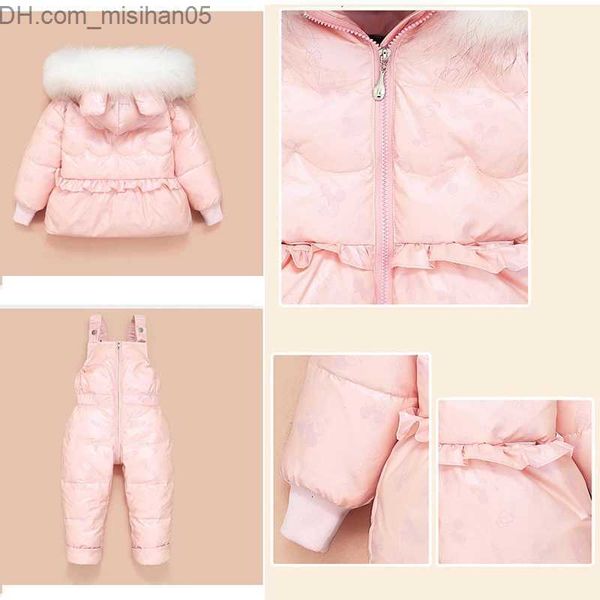 Down Down Coat Kış Kış Çocuk Giyim Seti 2 PCS Kız Ceket Bebek Snowsuit Giysileri Çocuklar İçin Toldaş Toddler Tulum 221115 Z230803