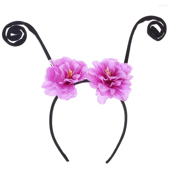 Bandanas Ant Antenne Stirnband Blume Kopfbedeckung Frauen Halloween Hoop Haar Dekor Samtband Po Prop Haarband Miss Floral Stirnbänder