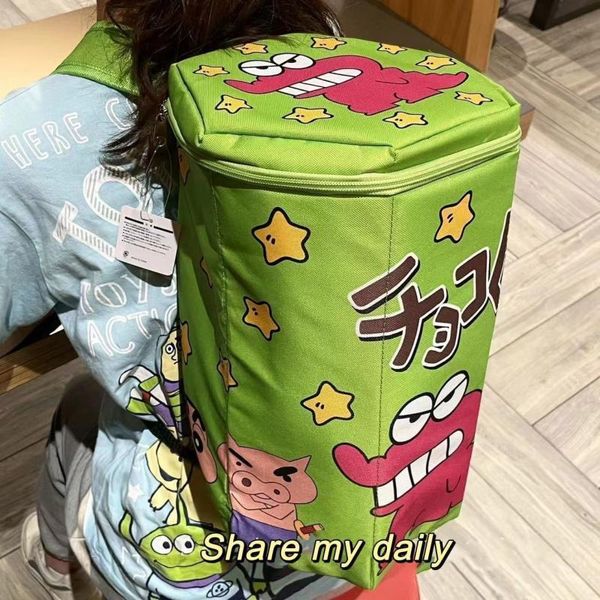 Poupées en peluche Kawaii Crayon ShinChan Plushie Cartoon Mignon Top Ouverture Fermeture Éclair Sac À Bandoulière Sac D'école Anime Jouets En Peluche pour Fille Cadeau D'anniversaire 230803