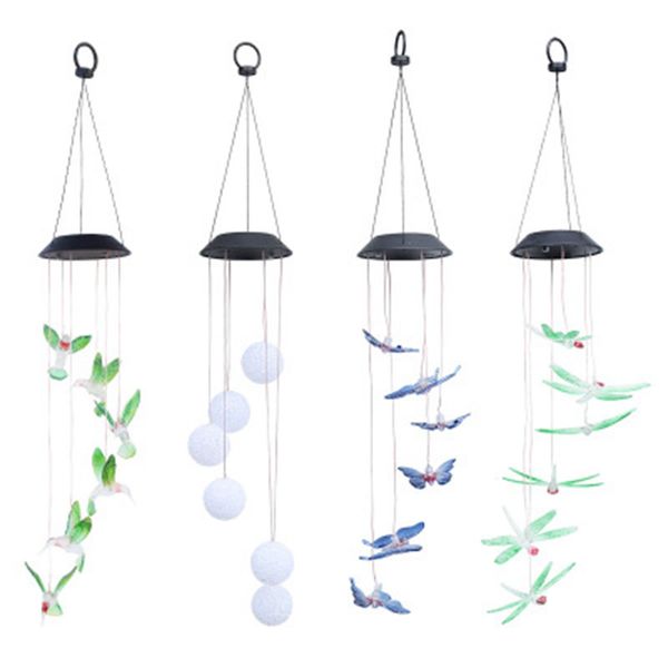 Droplight Misture e combine Luz solar de boas-vindas para carrilhão de vento Beija-flor Luz solar para presente colorida LED Luz suspensa para jardim