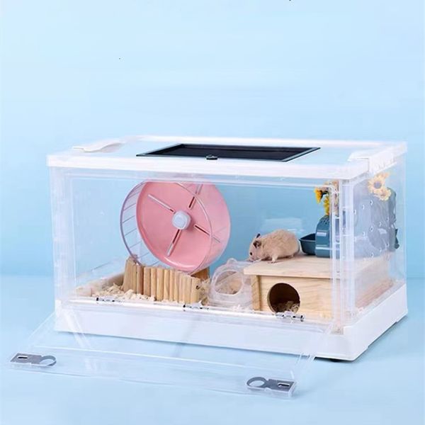 Diğer evcil hayvan malzemeleri Jaula Hamster Cage Houses Katlanabilir Sürüngen Terraryum Kirpi Besleme Kutusu Modern Üreme Tankı 230802