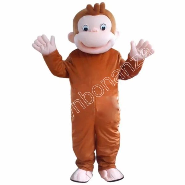 Curioso George Macaco Mascote Animais Traje Roupas Adultos Festa Fancy Dress Outfits Halloween Xmas Outdoor Parade Ternos