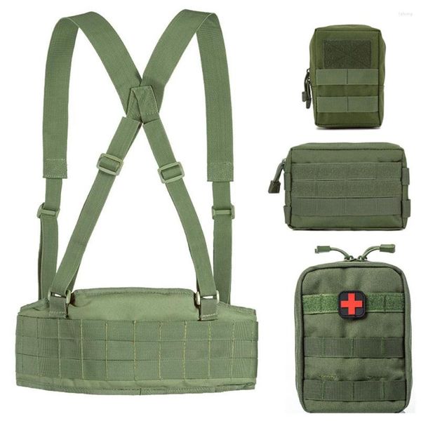 Suporte de cintura Cinto Molle tático Exército Militar Especial 1000D Nylon Homens Cinto de combate conveniente EAS em forma de H macio acolchoado ajustável