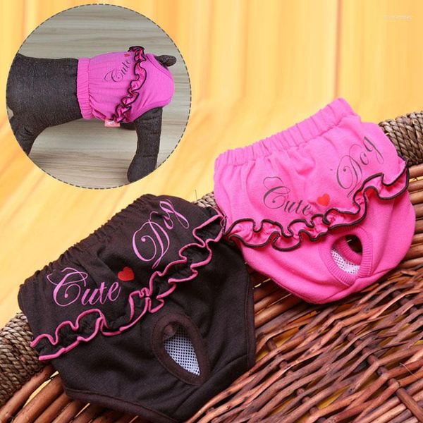 Abbigliamento per cani Pantaloni fisiologici Cute Ruffles Pantaloncini sanitari femminili lavabili Soft Girl Cani Mutandine Pannolino piccolo Biancheria intima per animali domestici