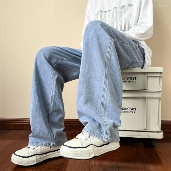 Jeans da uomo Pantaloni da uomo in denim dritto da uomo alla caviglia Streetwear Baggy Ins vestiti lavati Y2k