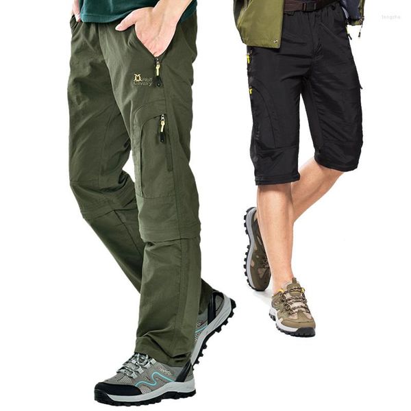 Pantaloni da uomo da escursionismo all'aperto elasticizzati rimovibili da uomo estivi casual pantaloni leggeri impermeabili ad asciugatura rapida da montagna esercito militare
