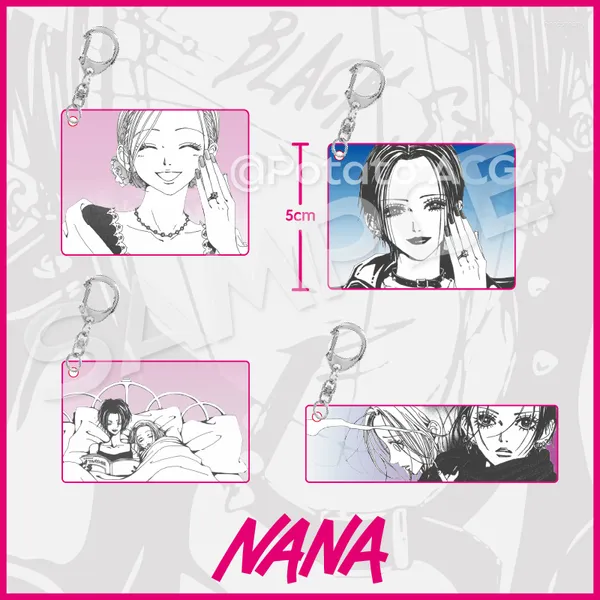 Chaveiros Oosaki Nana KeyChain Masculino Anime Chaveiro Feminino Acrílico Carro Cosplay Anel Pingente Festa Charme Crianças Amigos Presente Koumatsu