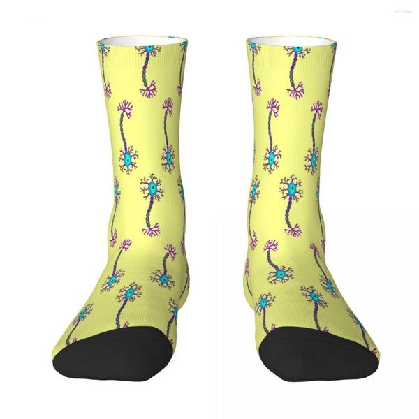 Calzini da uomo Brain Neuron Pattern Sciency Sock Uomo Donna Calze in poliestere Sweetshirt personalizzabile