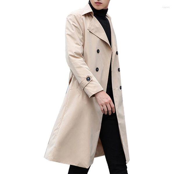 Trench Coats Masculino Chegada Moda Grande Outono Masculino Estilo Longo Joelho Sobre o Vento Casaco Solto Juvenil Tamanho Casual M L XL 2XL 3XL