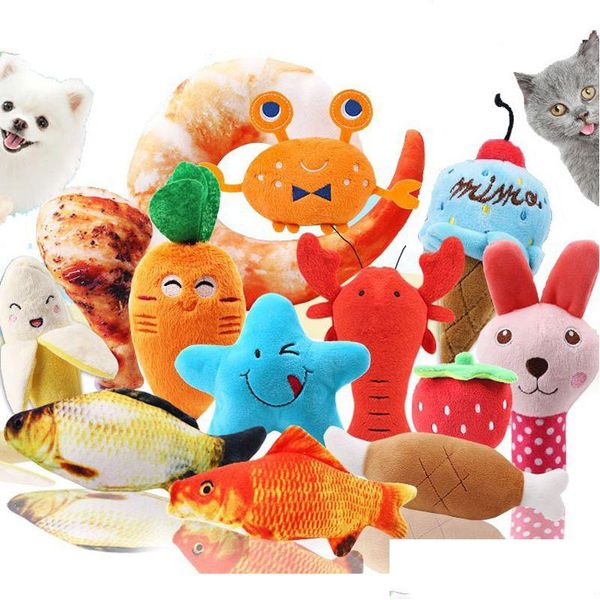 Brinquedos para cães mastigar/lote Mixcolors Atacado para animais de estimação para cães pequenos Cachorrinho fofo Gato mastigar Squeaker Suprimentos para brinquedos de pelúcia Squeaky Lj201028 Drop D Dho67