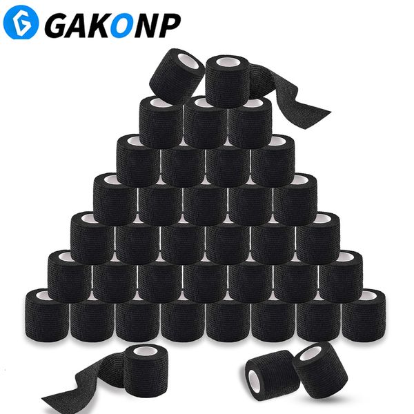 Tattoo Grips 361224Pcs Fita aderente coesa descartável envoltória Rolos de bandagens elásticas Fitas fáceis de rasgar para tubo 230802