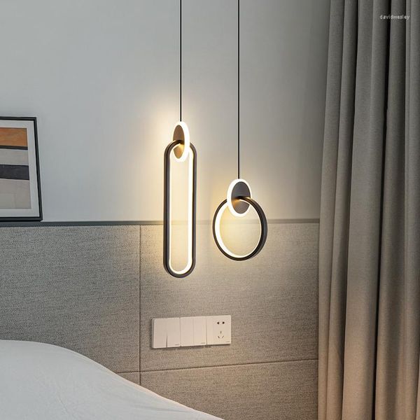 Candeeiros pendentes nórdicos pequenos candelabros de ouro ao lado da cama pendurados modernos El Creative Luzes LED Loft Lighting Luminárias