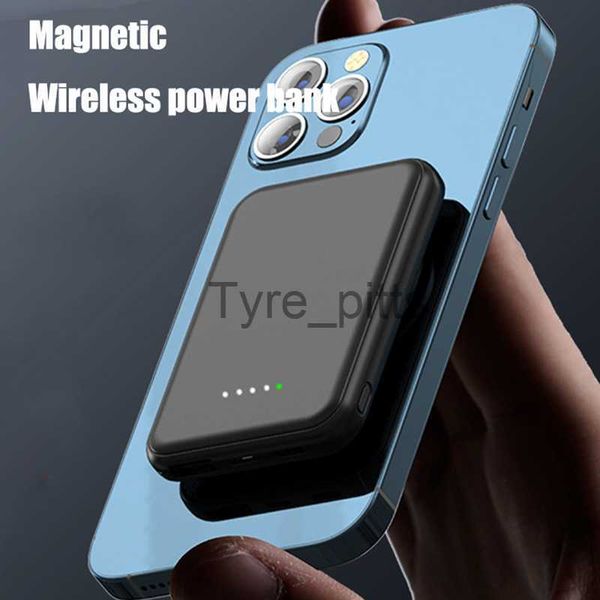 Kablosuz Şarj Cihazları İPhone 13 için Manyetik Kablosuz Şarjlar 12 Pro Max Magsafing Taşınabilir LED 5000mAH Powerbank Telefon Harici Batarya X0803