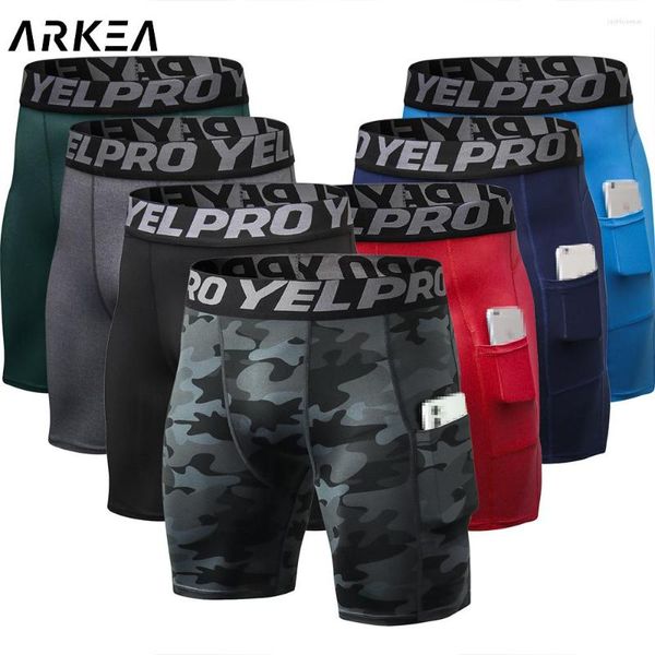 Shorts Masculino Camuflado Compressão Meias-calças de Treino para Ginásio e Fitness Roupa De Academia Calças de Corrida Masculinas