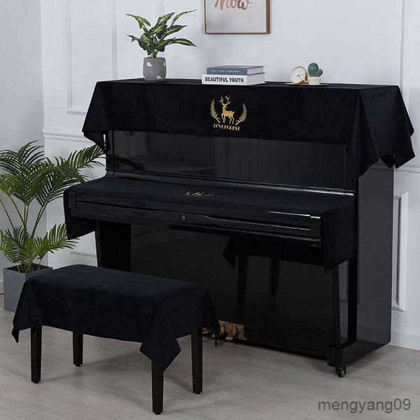 Пылевая крышка 1PCS Velvet Half Piano Cover с стилем табурета содержит романтические натуральные европейские пылезащитные клавиши для пианина R230803