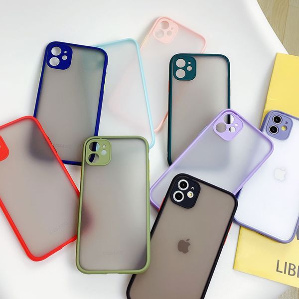 Capas de telefone de corpo inteiro fosco suave para iphone 15 14 plus 13 12 11 pro max translúcido bumper rígido pc proteção à prova de choque xsmax xr xs x 7 8 plus capa de telefone