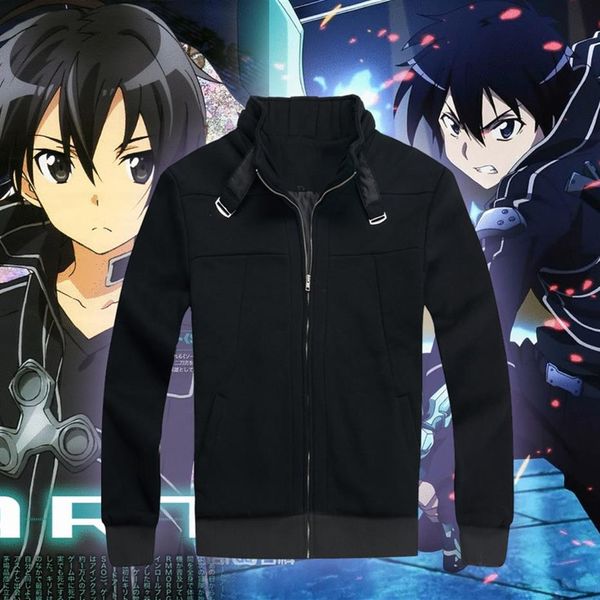 Giapponese Anime SAO Sword Art Online Kirito Kirigaya Kazuto Costume Cosplay Cappotto Giacca229z