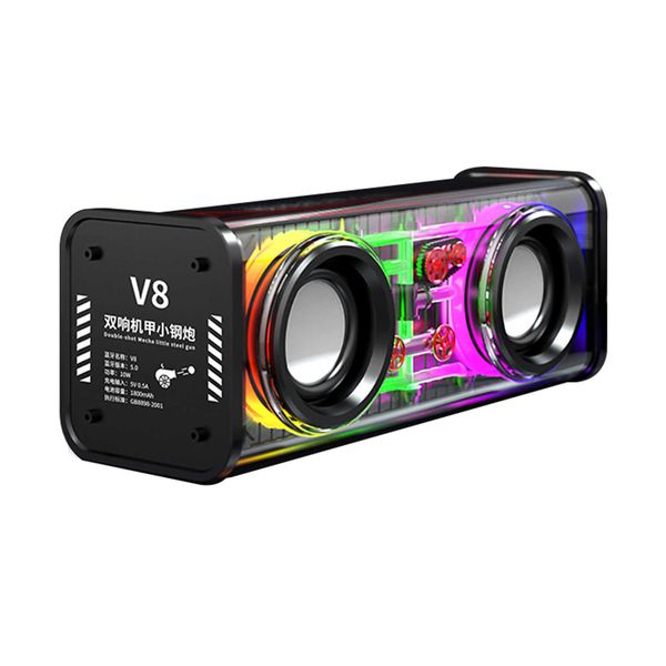 Tragbare Lautsprecher Transparent Stereo Lautsprecher Bunte Licht 1800 mAh Dual Lautsprecher 10 W High-power Bluetooth 5,0 Party Liefert