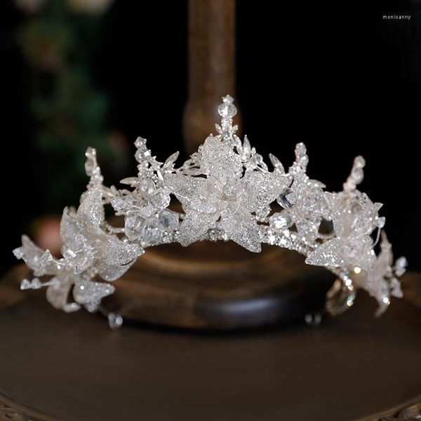 Haarspangen Hochzeit Tiara Kristall Blume Luxus koreanische Mode Braut Krone Diadem Stirnband Zubehör Kopfschmuck Kopfschmuck