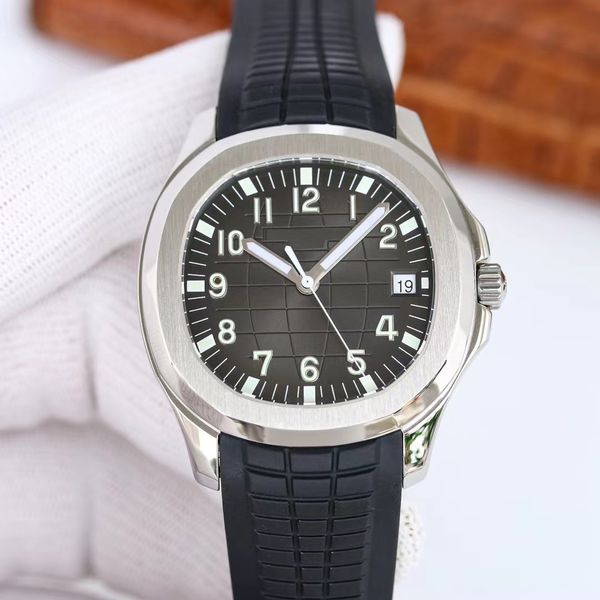 Berühmte Premium-Herrenuhr, automatische Edelstahl-Herrenuhr, mechanisch, Montre de Luxe-Armbanduhr, reloj hombre, Saphir-Edelstahl, mit Box, blau, grün, schwarzes Zifferblatt