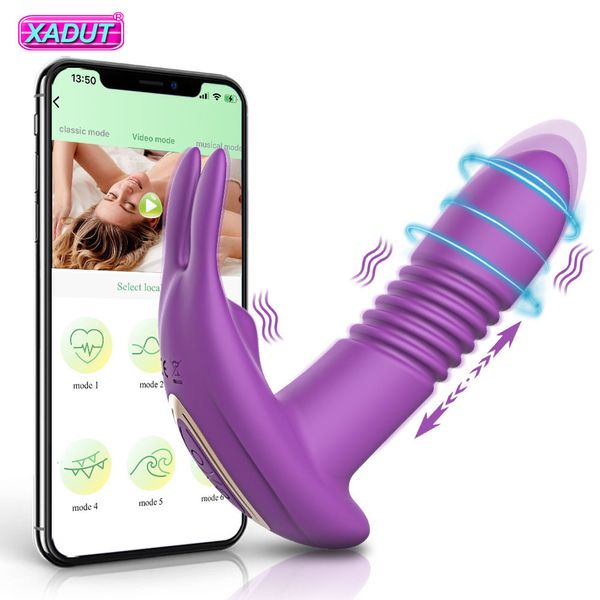 Vibradores Bluetooth Thrusting Vibrator for Women APP Rotating Telescopic Dildo Remote Control G Spot Massage Clitoris Stimulator Sex Toy 230803
