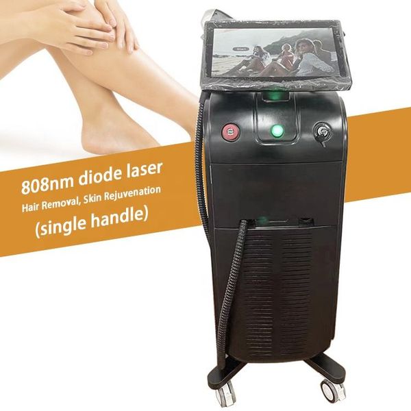 808nm Diodo a laser Remoção de cabelo Máquina de pêlos de congelamento permanente de pó de congelamento Epilador de lazer Remoção de cabelo com 500w Power alça