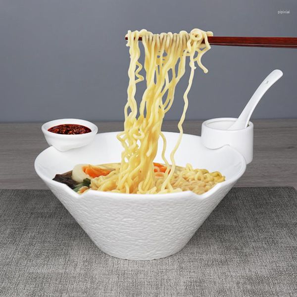 Ciotole Portacucchiaio per bacchette personalizzate Ciotola per noodle in ceramica Ramen giapponese bianco opaco