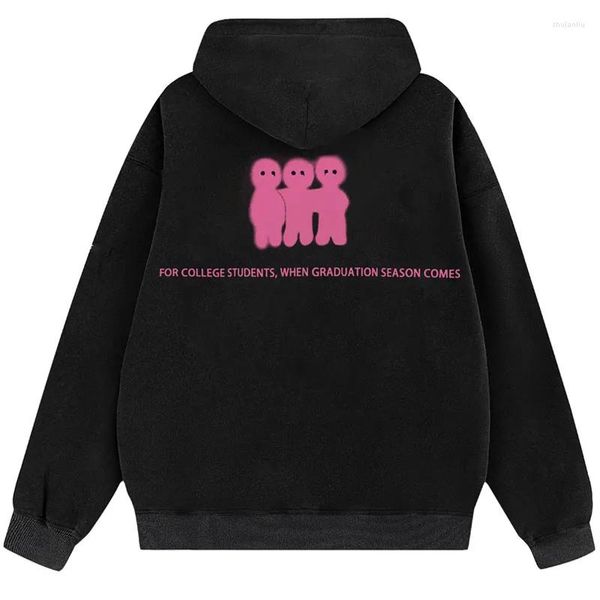 Erkek Hoodies y2k gevşek harajuku kapşonlu hip hop punk antren cupid grafik baskı fermuarlı ceket gotik sokak giyim hight sokak moda ceket