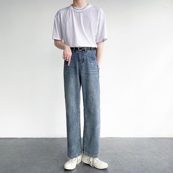 Jeans Masculino Moda Coreana Calças Masculinas de Alta Qualidade Vintage Casual Streetwear Calças Bordadas Grandes Primavera U106