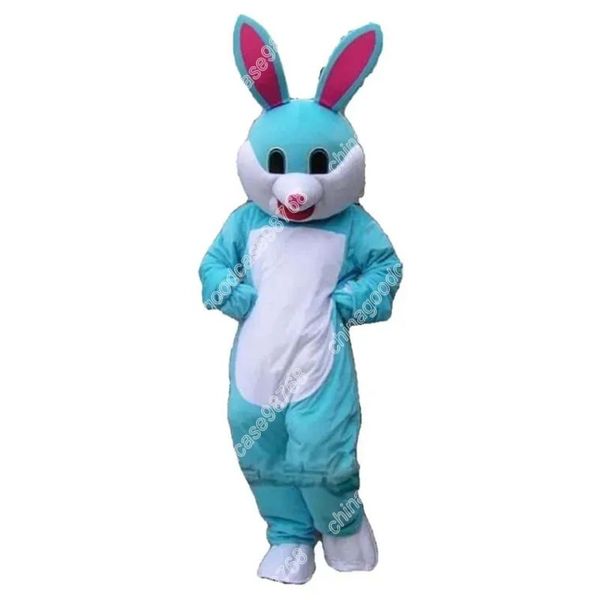 Traje de mascote de coelho azul personagem adulto Halloween vestido de Natal adereços de corpo inteiro traje de mascote