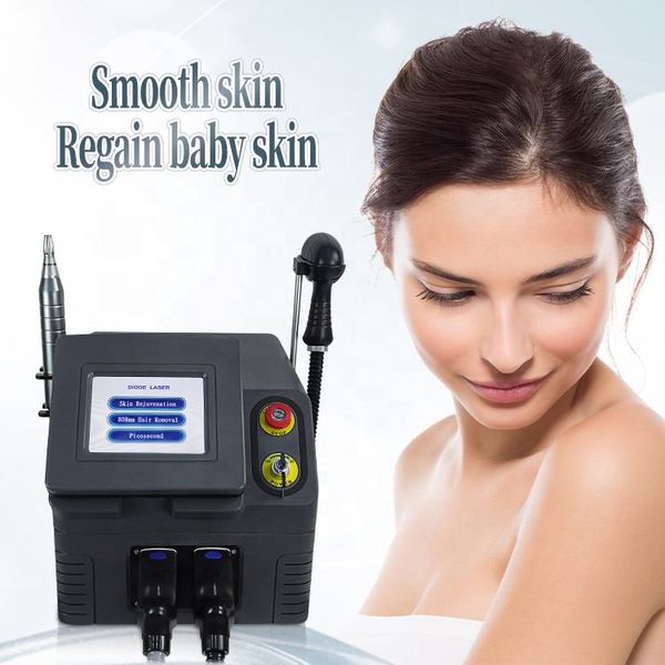 Profissional 2 em 1 808 diodo depilação a laser máquina de remoção de tatuagem a laser picossegundo rejuvenescimento da pele depilação lavagem sobrancelhas branqueamento equipamentos de beleza