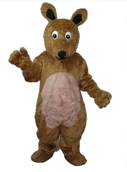 Profissional Novo personagem adulto Kangaroo Hair Longo Mascote Costume de Natal desenho animado de Halloween para festa de aniversário de festas de aniversário