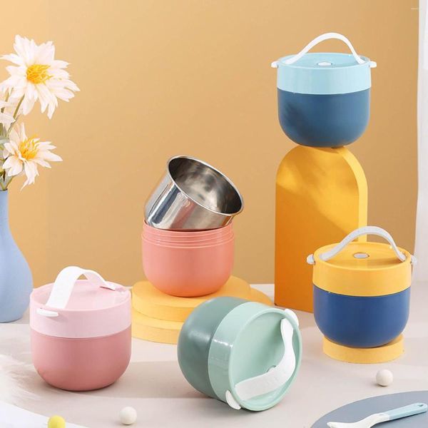 Geschirr Sets Suppe Tasse Lunch Box Container Vakuum mit Löffel Edelstahl Küche Lagerung Container Kleine Netzwerk Reis