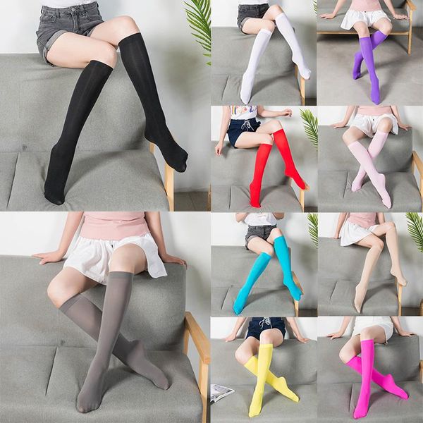 Frauen Socken Samt Weibliche Uniform Einfarbig Halbe Bein Kalb Japanische Rohr Socke College Wind Student Knie Lange Nette