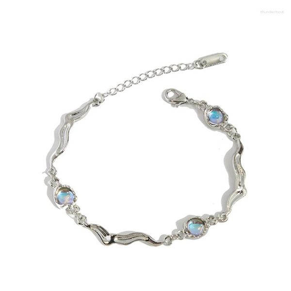 Charm-Armbänder Mondstein Modisches Handzubehör Kettenarmband Legierungsmaterial F19D