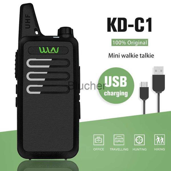 Walkie Talkie WLN KDC1 MINI Hand-Walkie Talkie KD C1 FM-Transceiver Zwei-Wege-Radio Ham Communicator KDC1 Radiosender Drahtlose Gegensprechanlage x0802