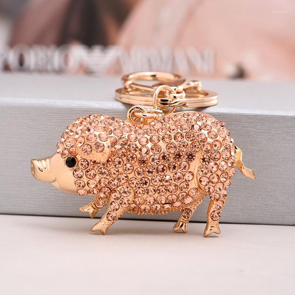 Schlüsselanhänger Stil Schwein Schlüsselbund Kristall Strass Schmuck Geschenk Brieftasche Auto Anhänger Männer und Frauen Schlüsselring Fabrik Direkt CH3571