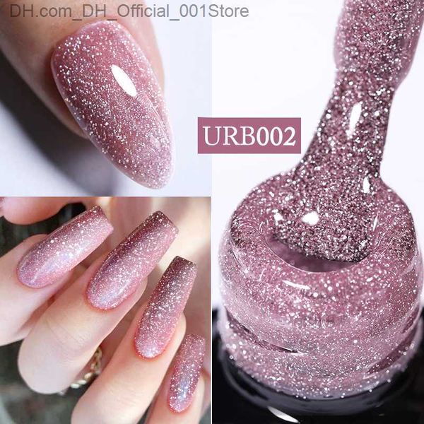 Nagellack UR SUGAR 7 ml reflektierender Glitzer, Gel-Nagellack auf Gummibasis, Glasflasche, Glitzer-Pailletten-Seife, UV-Gel für Ergonomie Z230802